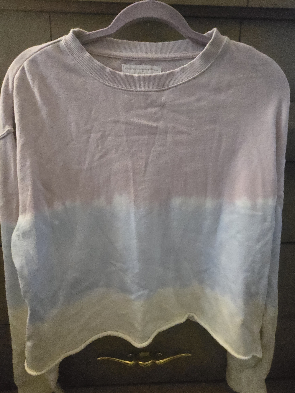Women's Pastel Ombre Long Sleeve Top - Pink, Blue & Cream